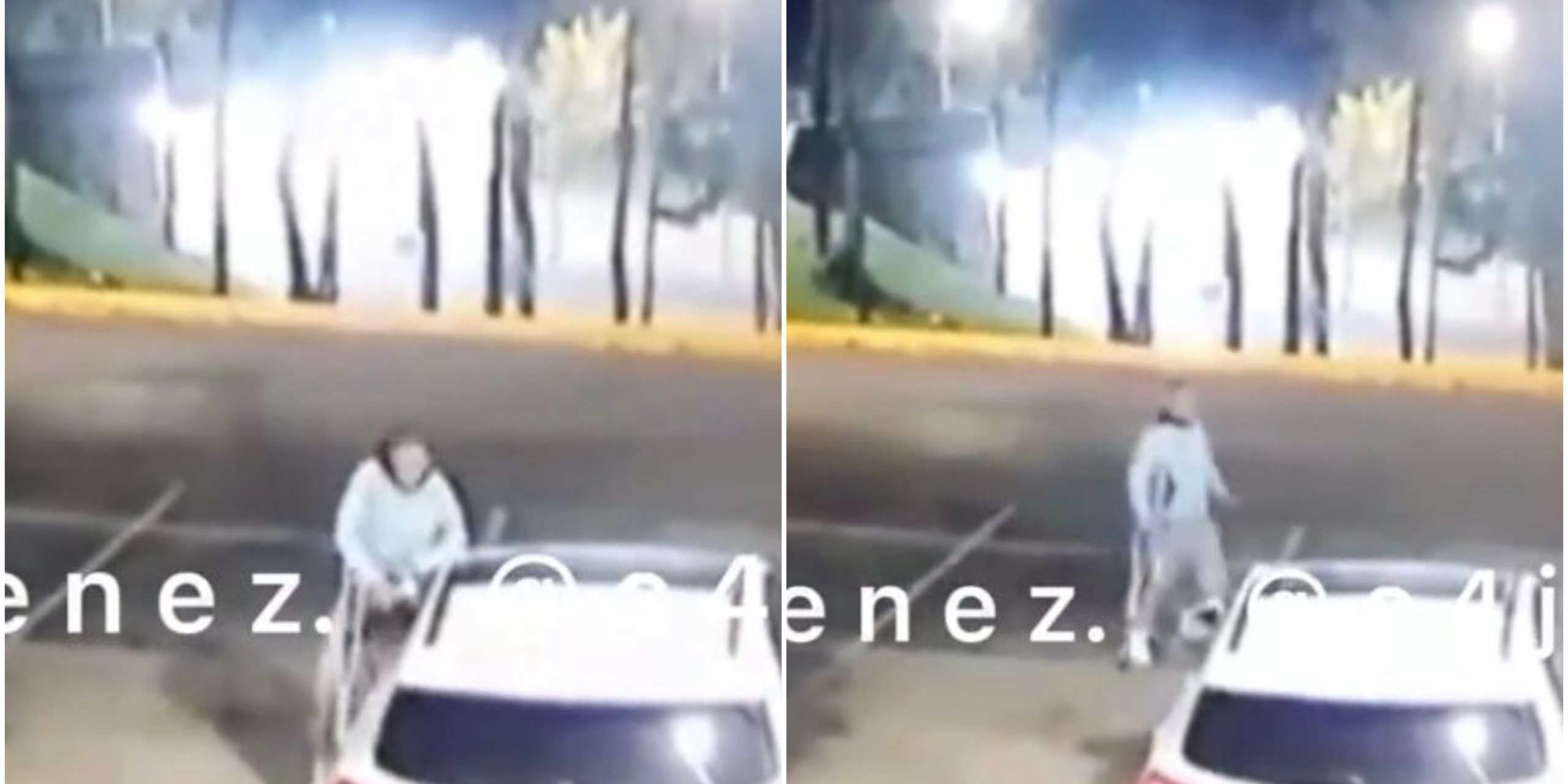 VIDEO: Captan a hombre en muletas robando espejos de una camioneta | El Imparcial de Oaxaca