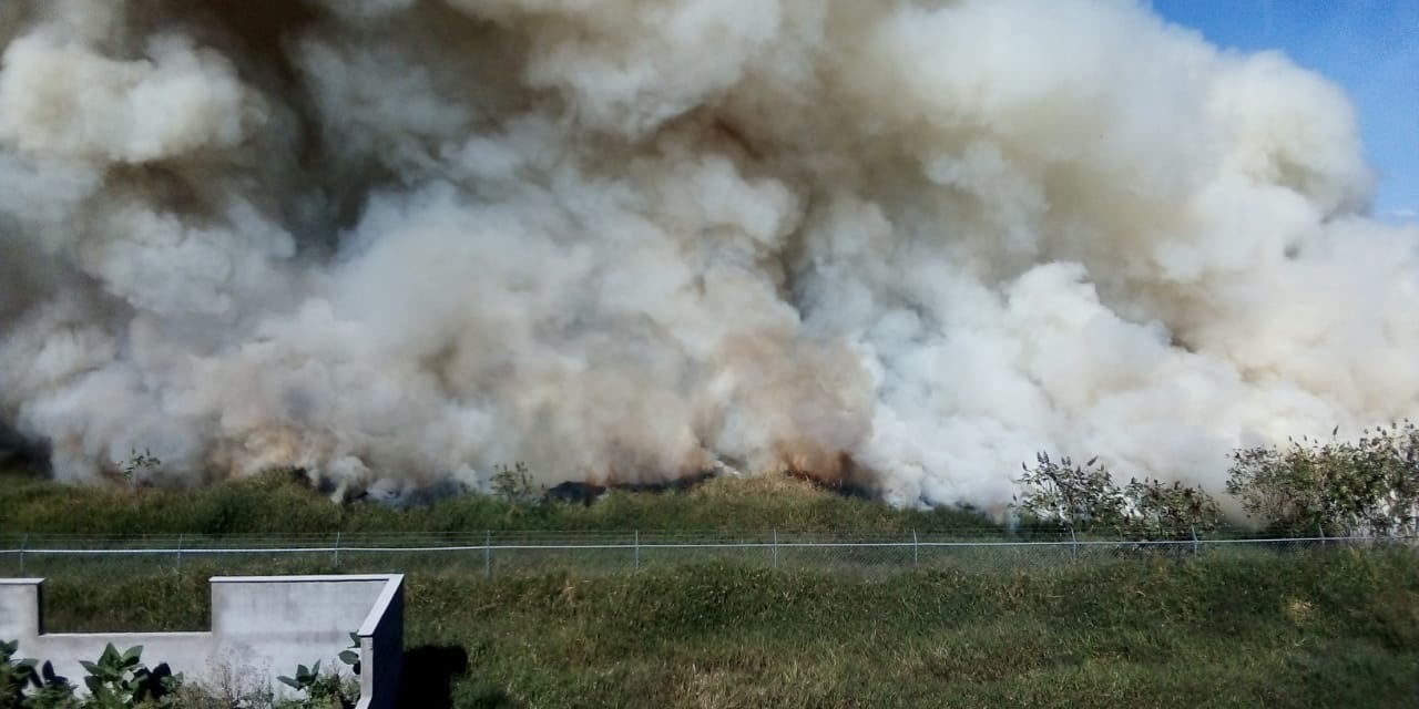 Se registra fuerte incendio en pastizales de Xoxocotlán