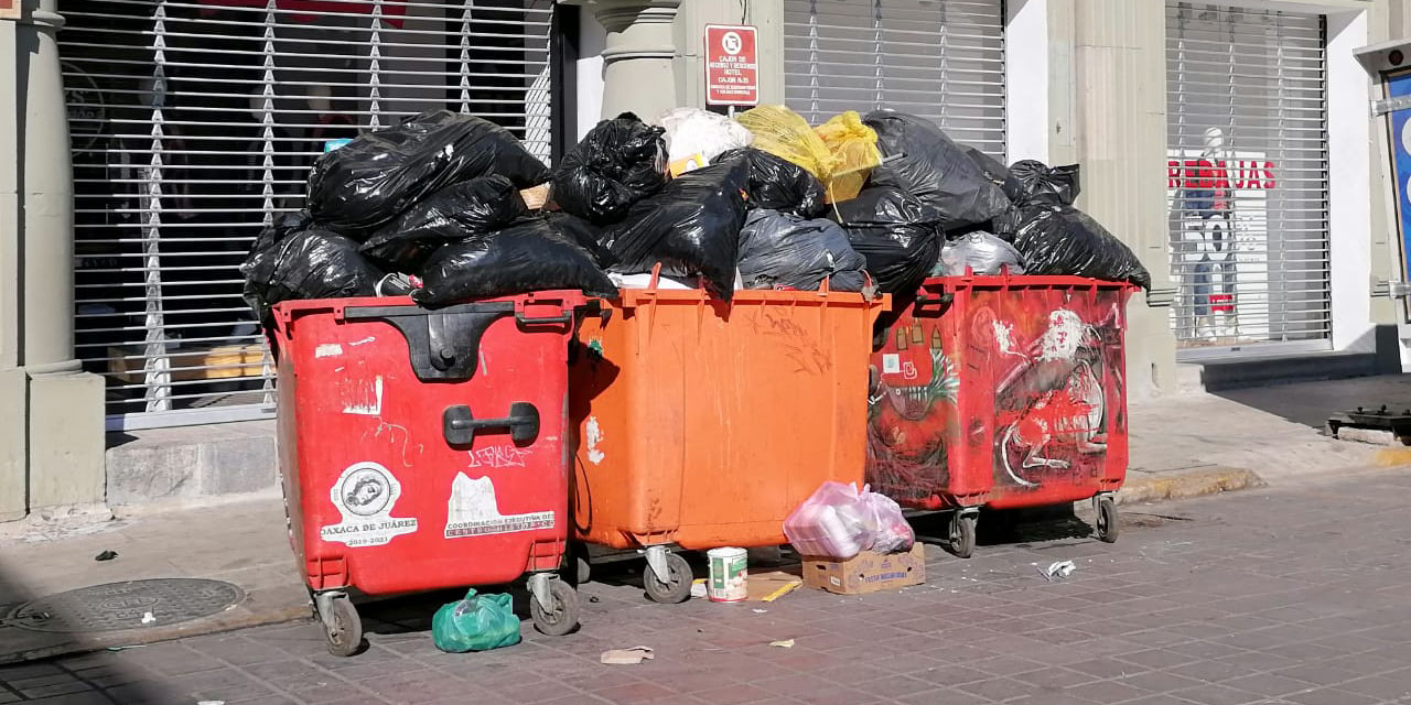 Intermitente recolección de basura en la ciudad de Oaxaca; prevén normalización el miércoles