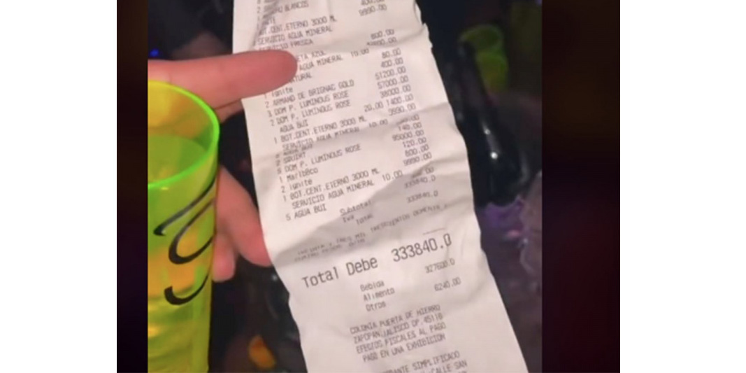 “Solo salí a cenar”: jóvenes se gastan más de 300 mil pesos en un bar