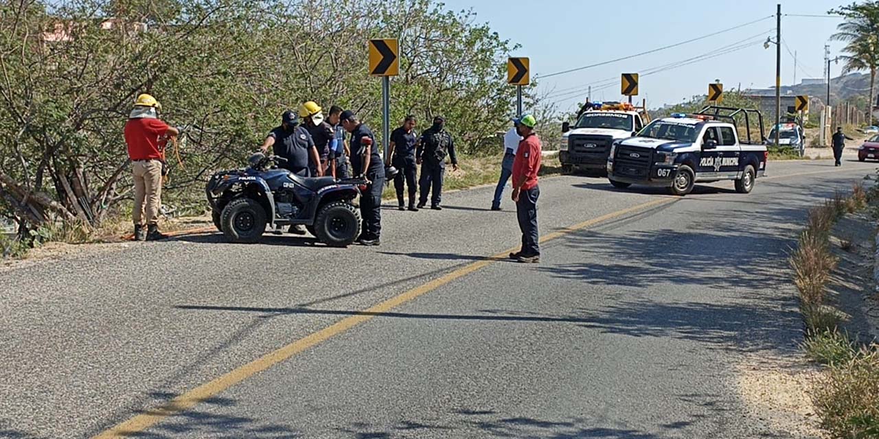Cuatrimoto de Policía Municipal sufre percance