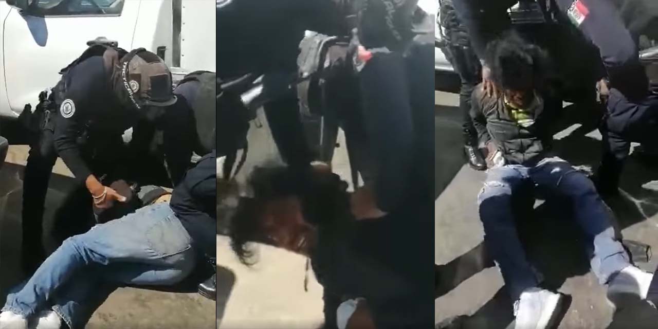 VIDEO: Policías someten y rocían gas lacrimógeno a joven en la Central de Abasto | El Imparcial de Oaxaca