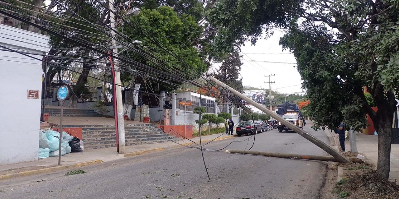 Caída de poste alarma a vecinos | El Imparcial de Oaxaca