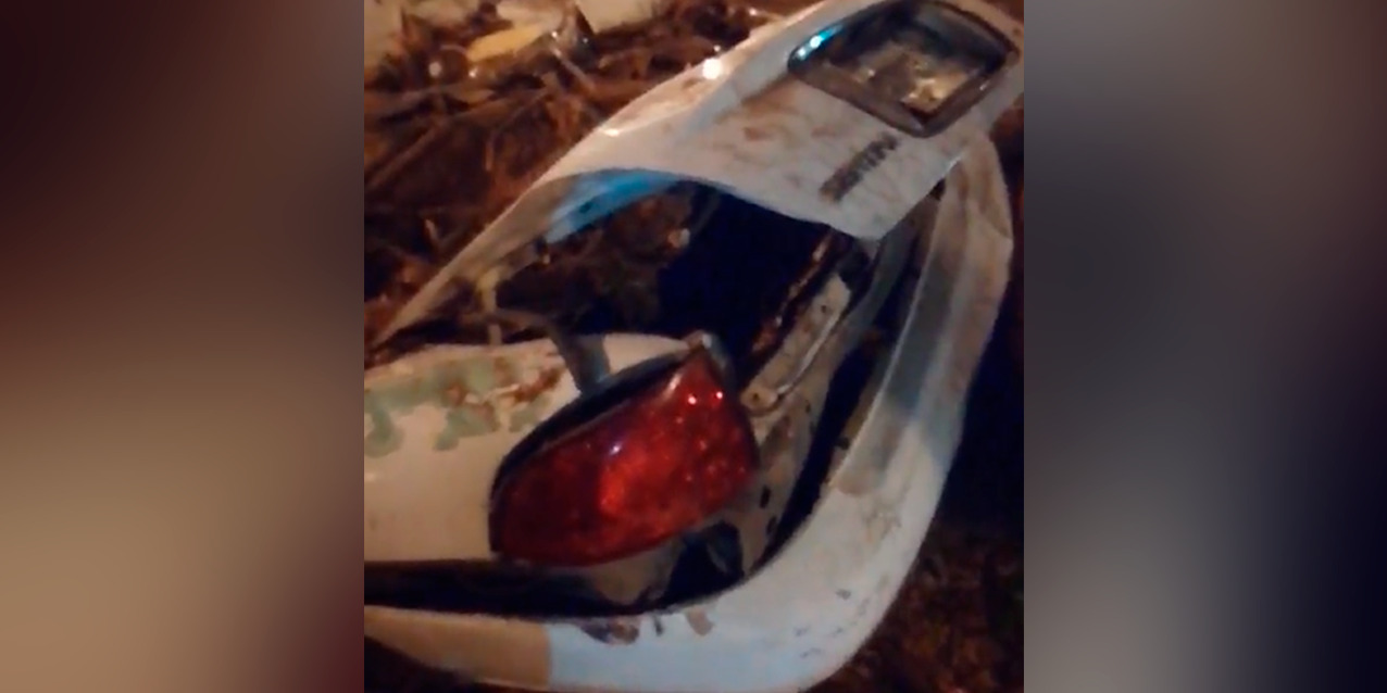 VÍDEO:  Así quedó el vehículo que fue aplastado por el árbol que cayó en El Llano | El Imparcial de Oaxaca