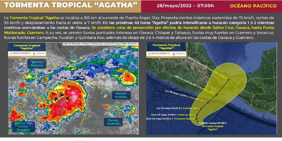 Tormenta tropical ‘Agatha’ podría volverse huracán este domingo | El Imparcial de Oaxaca