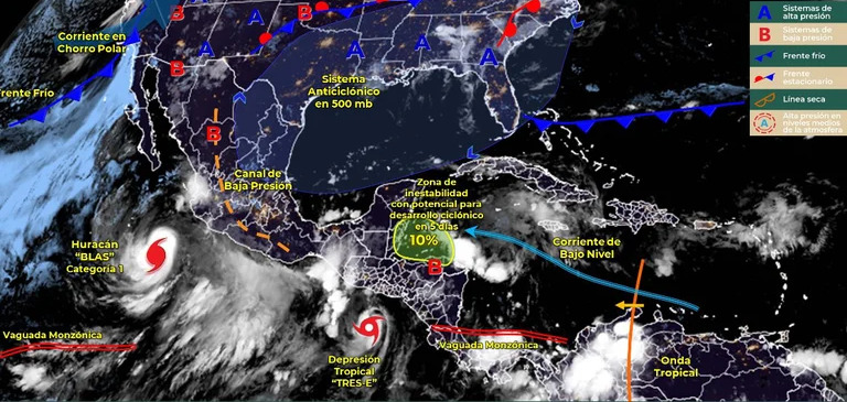 Huracán “Blas” se mantiene en categoría 1 y se aleja de las costas mexicanas; tormenta “Celia” podría formarse al sur de Chiapas | El Imparcial de Oaxaca