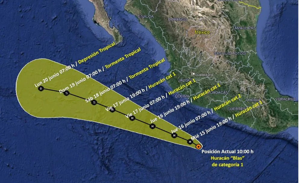 “Blas” se convirtió en huracán categoría 1 frente a costas de Guerrero y Michoacán | El Imparcial de Oaxaca