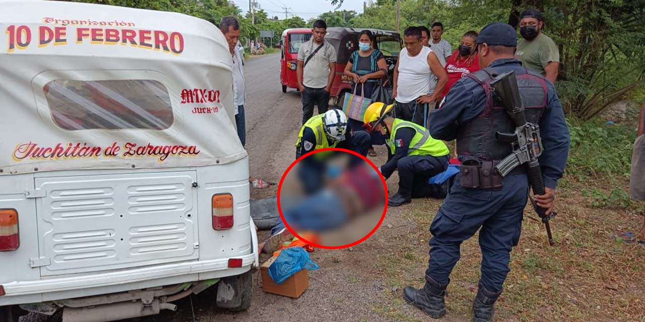 Vuelca mototaxi por falla mecánica; sexagenario herido | El Imparcial de Oaxaca