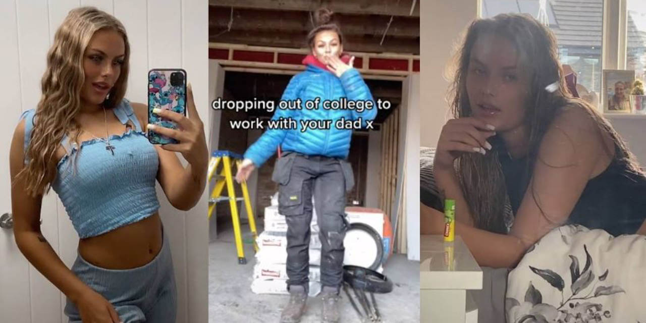 Entre semana es albañil y los fines una guapa fiestera: la chica que dejó la escuela para trabajar en la obra
