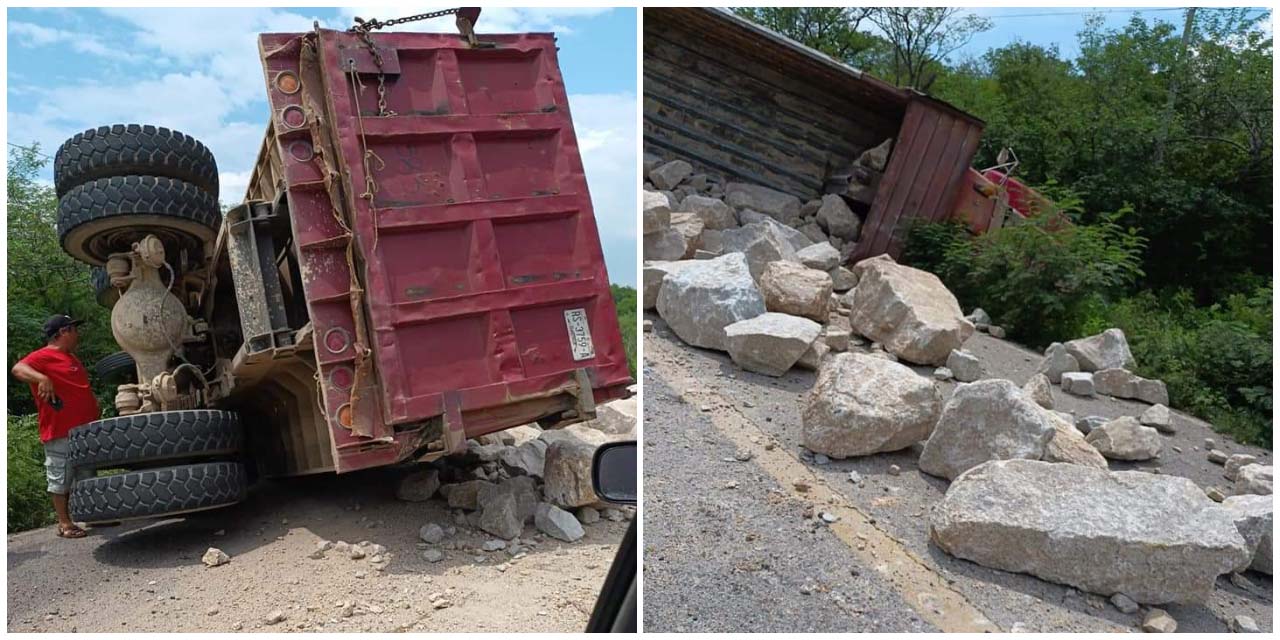 Vuelca camión volteo en Guelaguichi | El Imparcial de Oaxaca