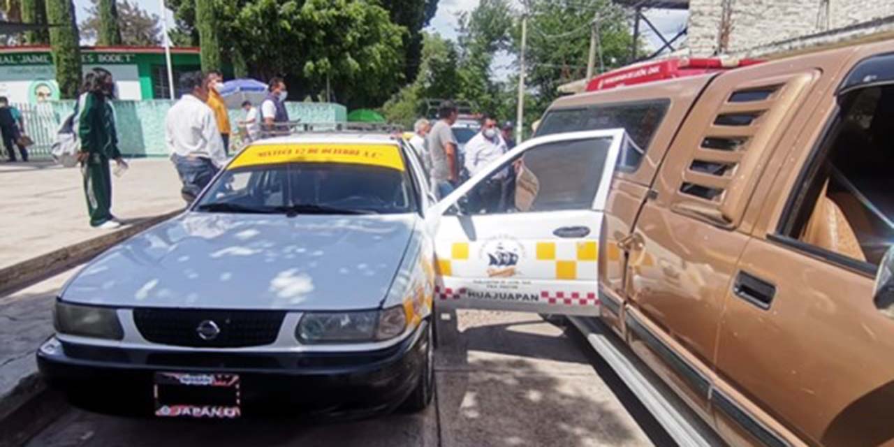 Chocan en centro de Huajuapan