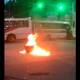 Caóticas manifestaciones: quema de llantas y secuestro de autobuses