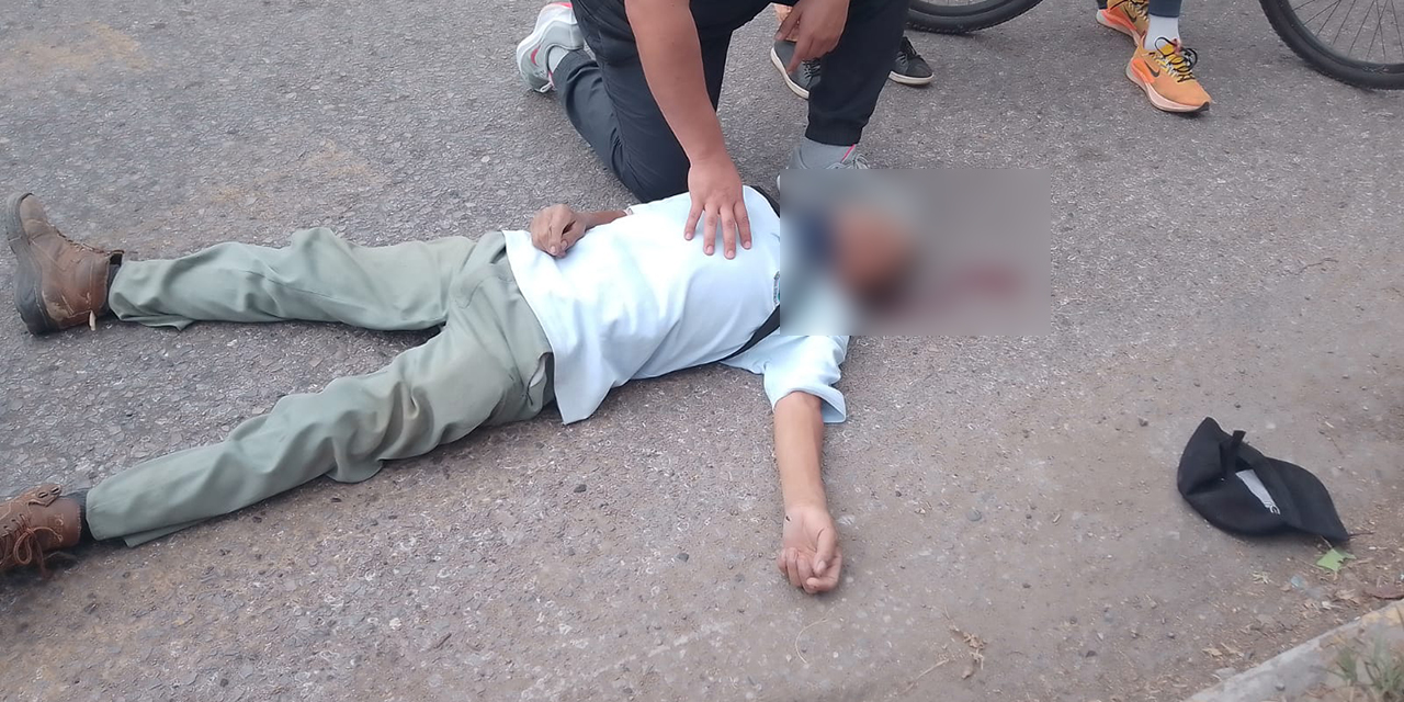 Lesionado al caer de bicicleta