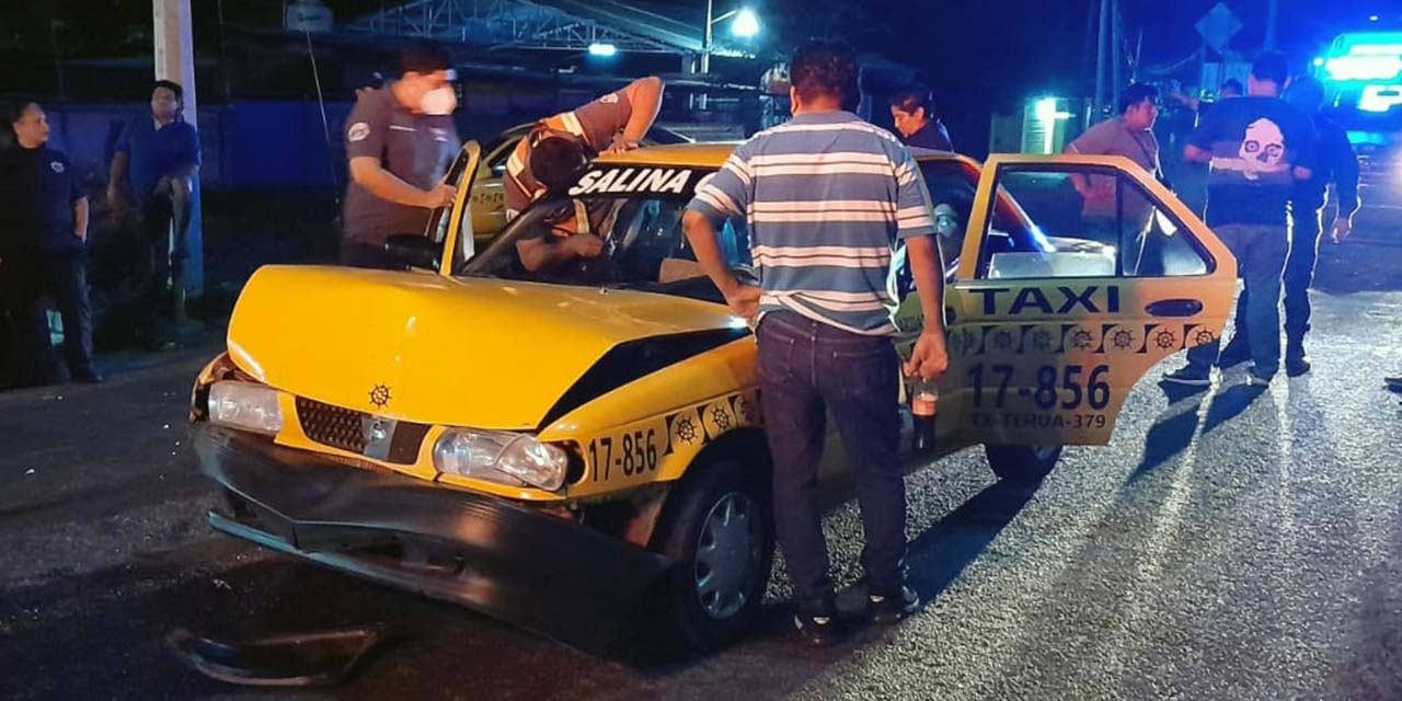 Ebrio conductor provoca una colisión contra taxi
