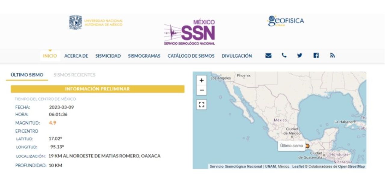 Se registra sismo de 4.9 en Oaxaca | El Imparcial de Oaxaca