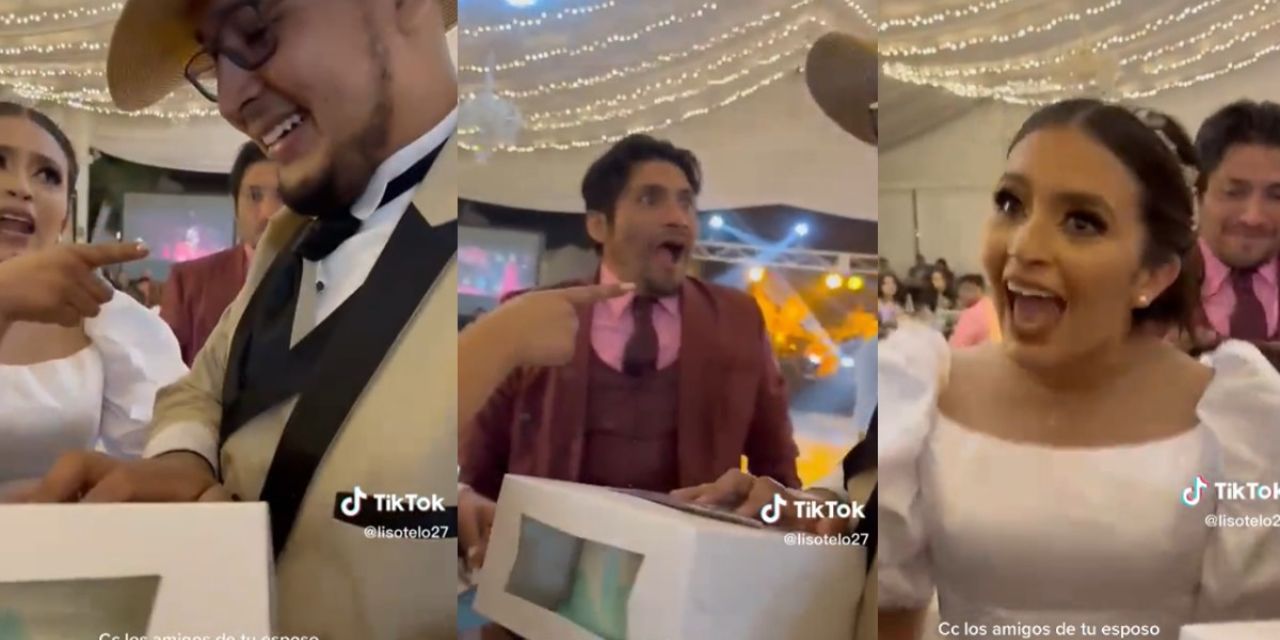 Video: Le llevan un pastel de Karely Ruiz el día de su boda y su esposa