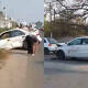 Aparatoso choque entre 2 automóviles en Salina Cruz