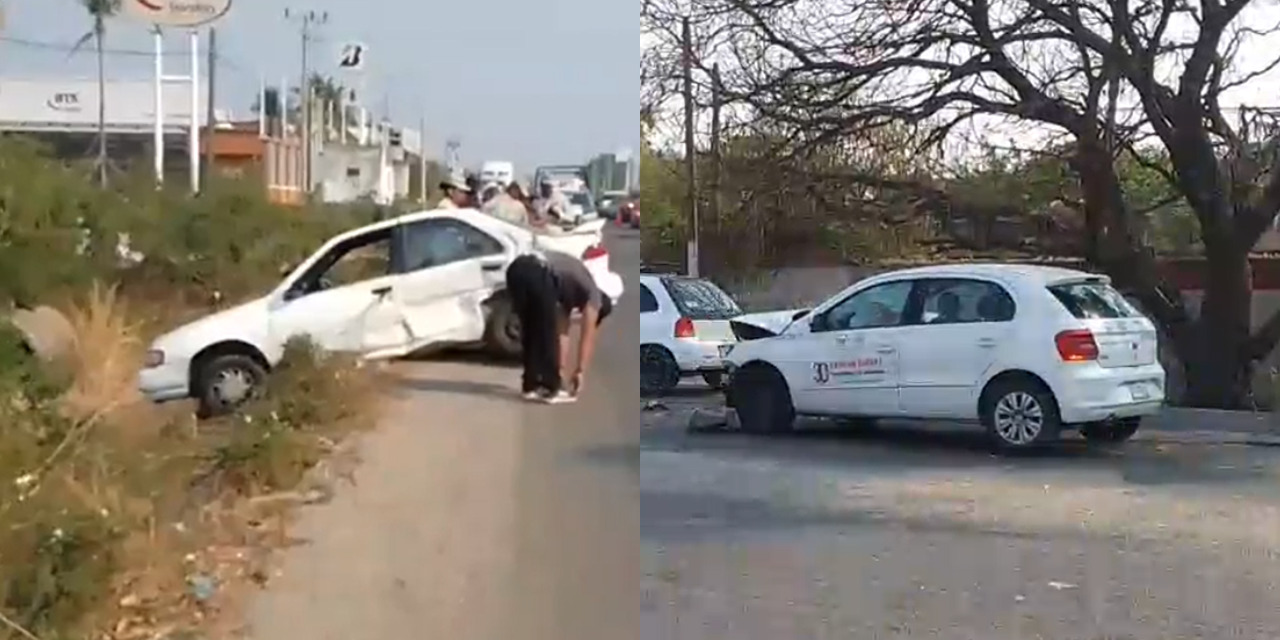 Aparatoso choque entre 2 automóviles en Salina Cruz | El Imparcial de Oaxaca