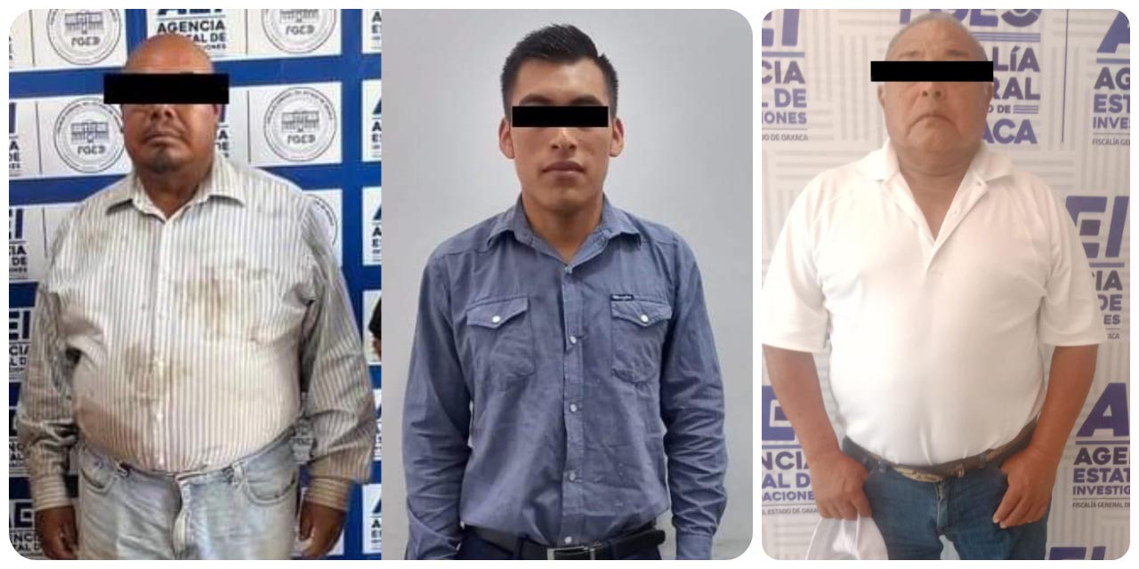 Izquierda: A. L. M. y J. M. V. M. fueron arrestado por presuntos abusos sexuales en la región Mixteca. / Derecha: Carlos S. N. está acusado de abuso sexual agravado en María Lombardo del Caso Mixe.