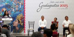 Foto: Luis Alberto Cruz / Anuncian las actividades de la Guelaguetza 2023.