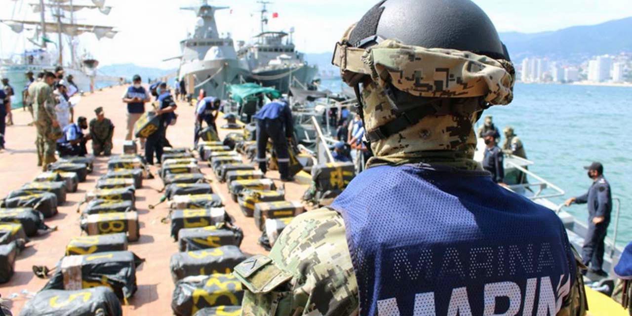 Foto: ilustrativa / La Secretaría de Marina decomisando un cargamento de drogas