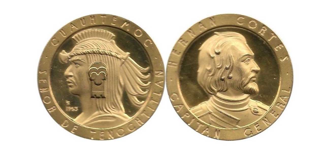 La moneda de oro y de colección en la que aparecen Hernán Cortés y Cuauhtémoc que vale más de 70 mil pesos | El Imparcial de Oaxaca