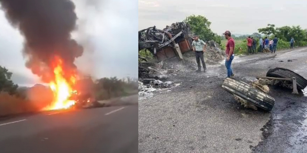 Violenta colisión, tractocamión arde en llamas en el Istmo | El Imparcial de Oaxaca