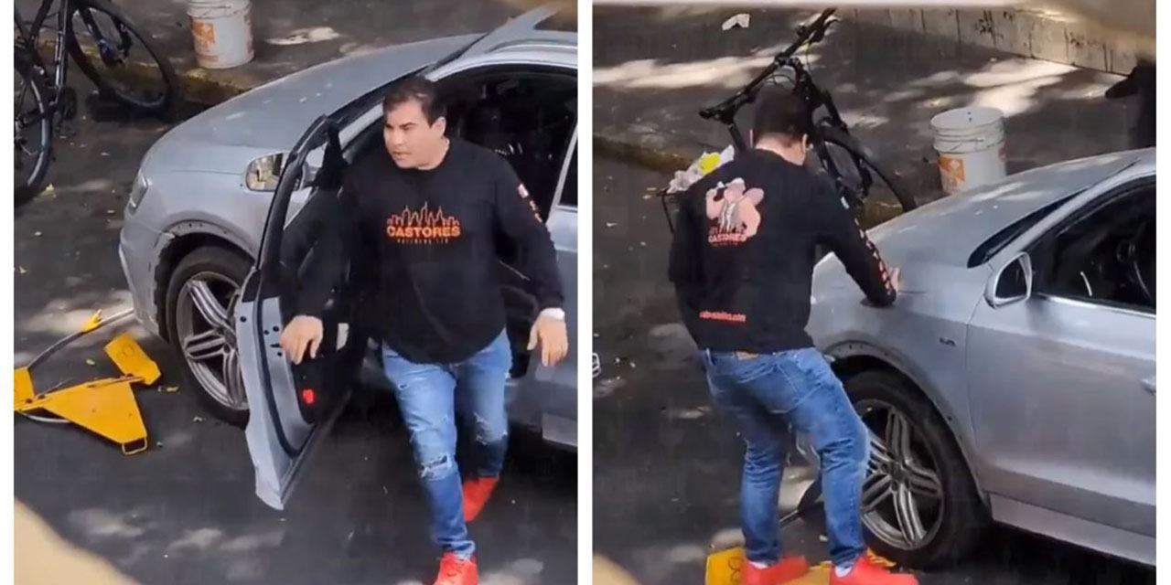 #LordInmovilizador rompe la araña que le colocaron a su auto