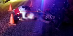 El motociclista terminó tirado en el asfalto a la altura del motel Los Leones.