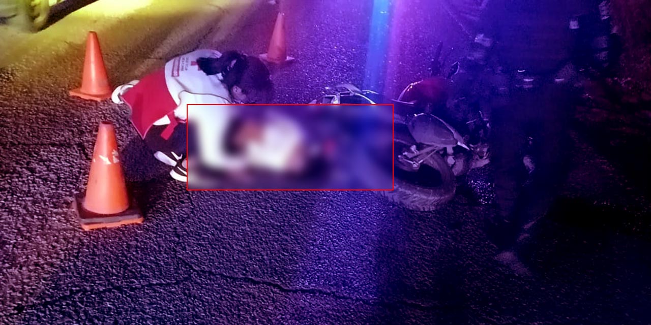 El motociclista terminó tirado en el asfalto a la altura del motel Los Leones.