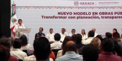 Foto: Luis Alberto Cruz / Para fortalecer los procedimientos de transparencia y legalidad, el gobernador Salomón Jara Cruz presenta el Nuevo Modelo en Obras Públicas.