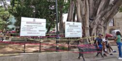 Foto: Adrián Gaytán / Solo unas cintas fueron colocadas para delimitar la zona de peligro en la Alameda de León.