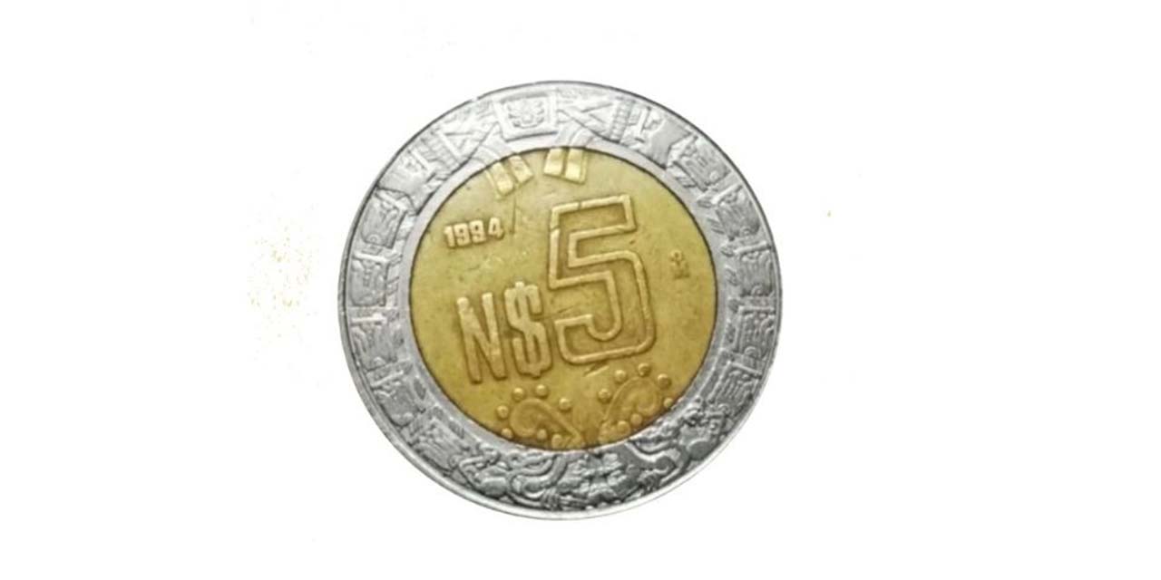 La moneda de 5 pesos acuñada en 1994 que se vende fácil si necesitas ganar 15 mil pesos rápido | El Imparcial de Oaxaca
