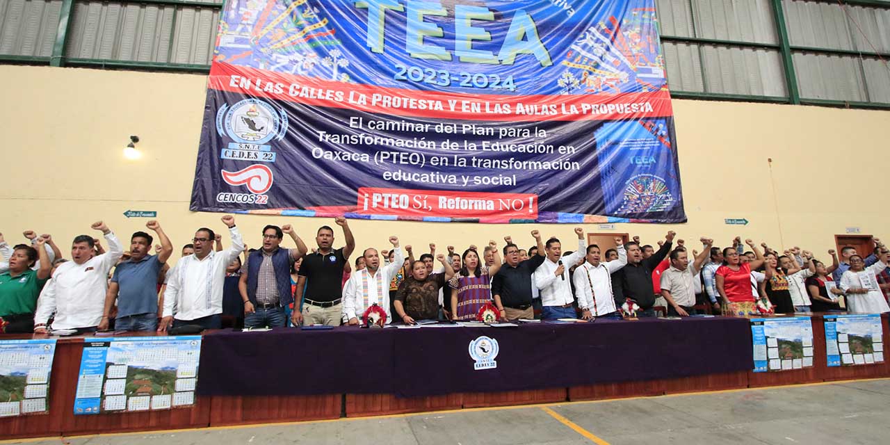 Foto: Adrián Gaytán / La dirigencia de la Sección 22 dio a conocer el inicio de los trabajos para el Taller Estatal de Educación Alternativa (TEEA).