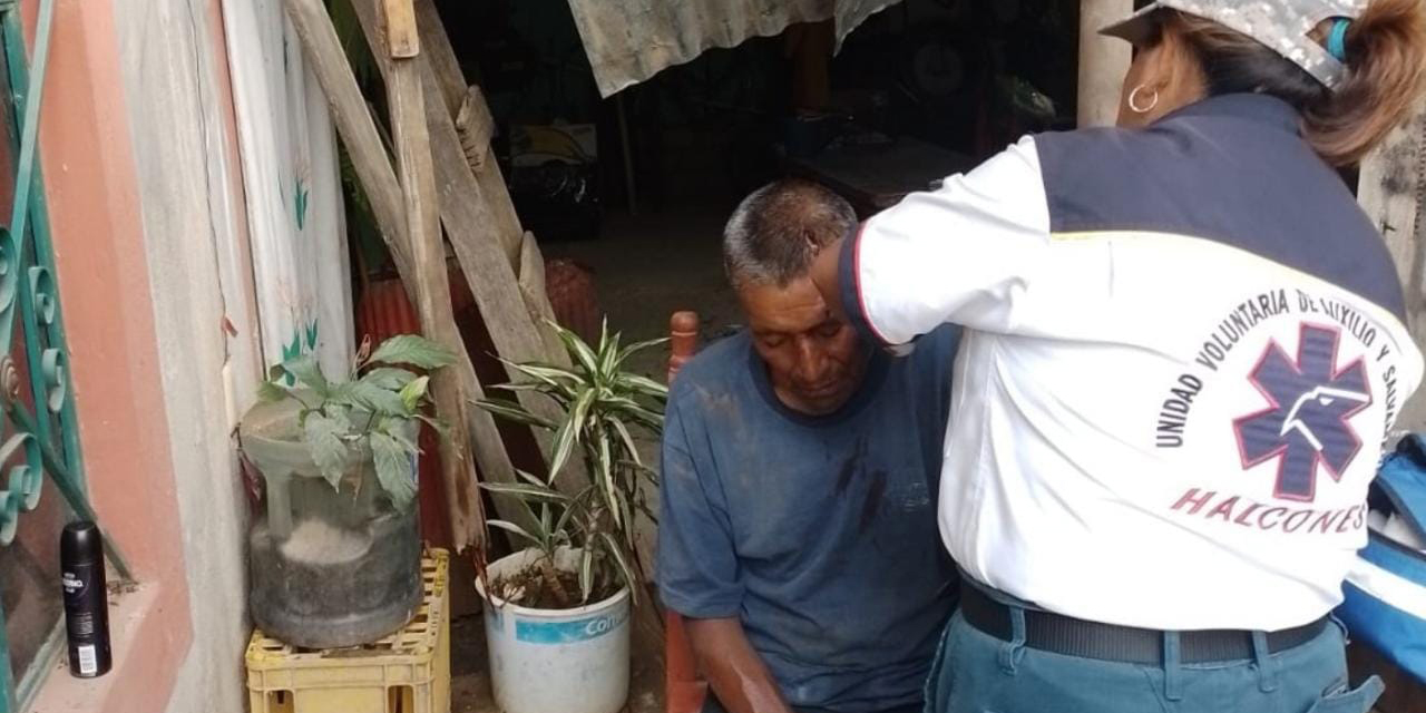 Hombre mayor sufre  caída de un techo  en colonia el Ejidal