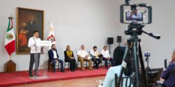 Foto: Gobierno de Oaxaca / Conferencia matutina de Salomón Jara.