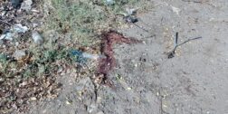 En el camino de terracería se hallaron manchas de sangre.