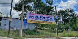 Foto: Rubén Morales / Lonas en rechazo a la construcción del hospital privado en la zona de San Felipe del Agua.