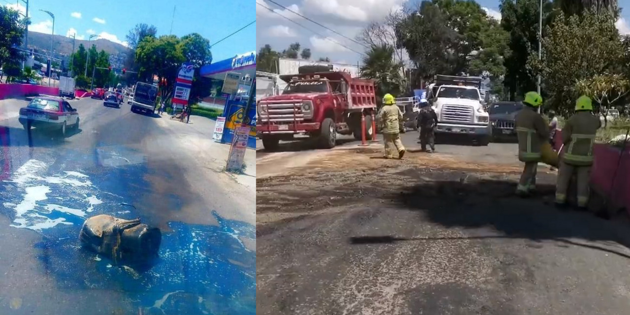 A urbano se le cae tanque de combustible en pleno servicio | El Imparcial de Oaxaca