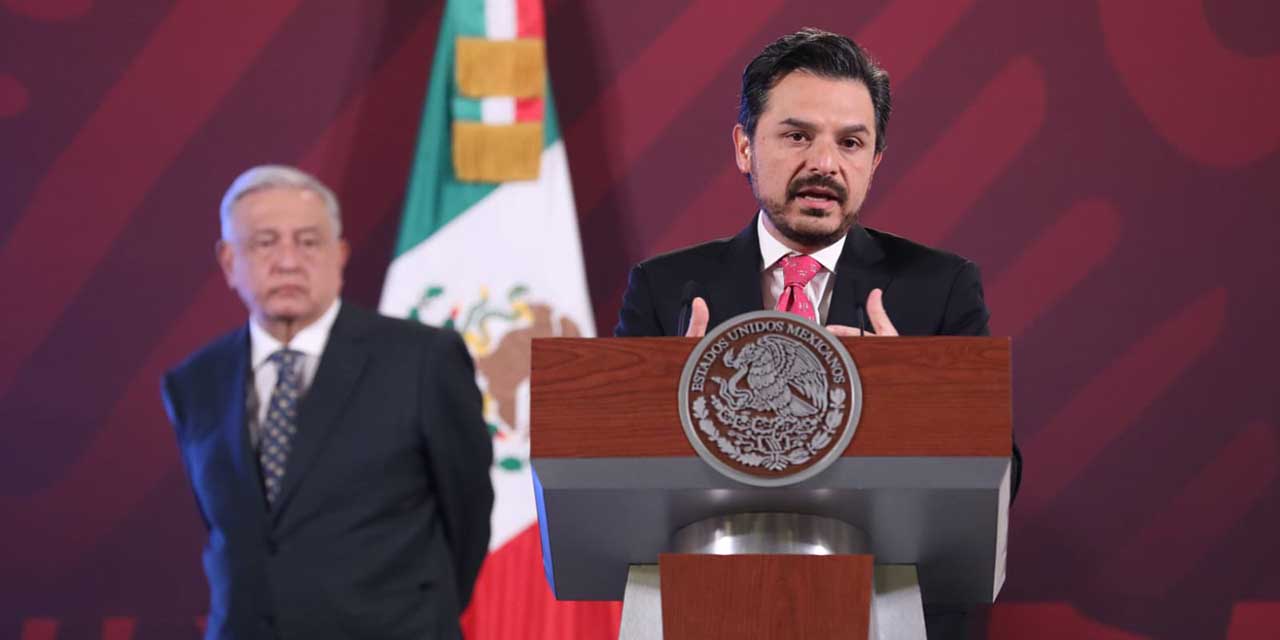 Foto: internet // El titular del IMSS, Zoé Robledo, en la mañanera con el Presidente Andrés Manuel López Obrador.