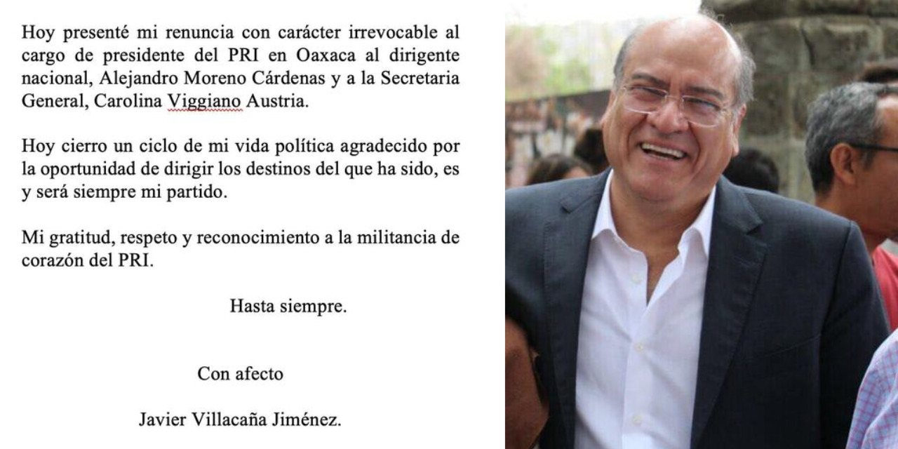 Javier Villacaña renuncia como presidente del PRI Oaxaca