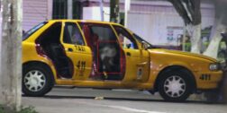 El cuerpo inerte del ruletero quedó dentro del taxi.