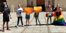 Integrantes de la comunidad LGBTI+ se manifestaron en la capital oaxaqueña.