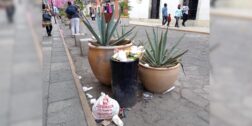 Foto: Lisbeth Mejía Reyes // La sociedad no ha respetado las macetas, que son usadas como basureros.