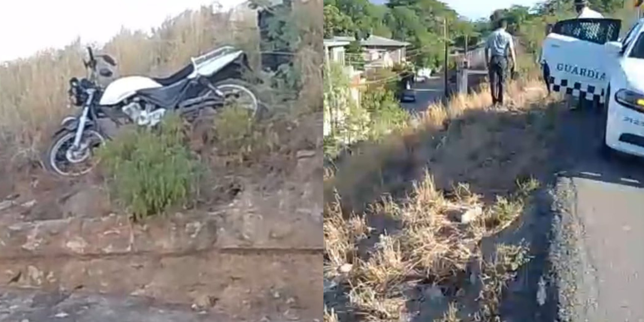 Motociclista casi cae a barranco en el Puente Pimentel de Tehuantepec | El Imparcial de Oaxaca