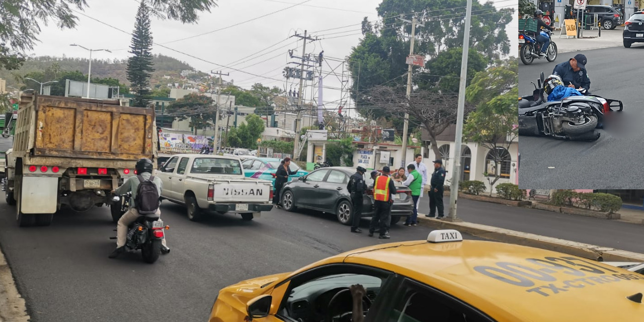Motociclista sufre fractura tras choque contra automóvil | El Imparcial de Oaxaca