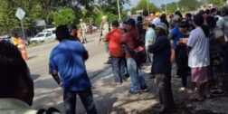 Foto: Redes sociales // El bloqueo en San Juan Mazatlán, Mixe que se mantuvo por segundo día consecutivo, sin paso al estado de Veracruz y a la ciudad de Tuxtepec.