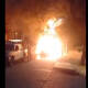 Incendio consume vehículo frente al Campo Rojo en Tehuantepec