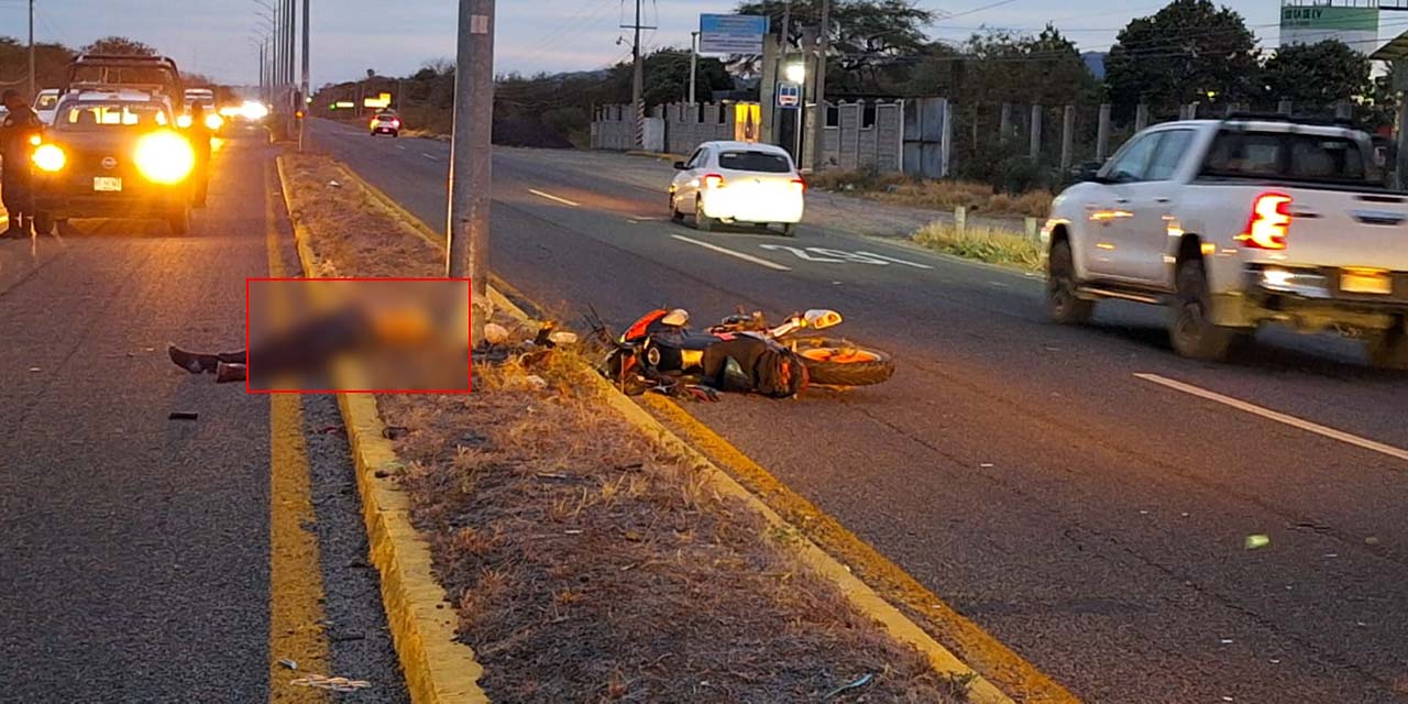 Muere motociclista al chocar con poste en Tehuantepec