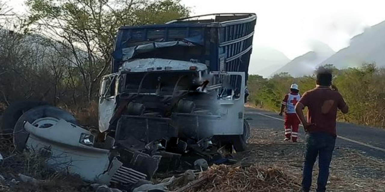 ¡Viven de milagro! Vuelca camión cargada con chivos | El Imparcial de Oaxaca